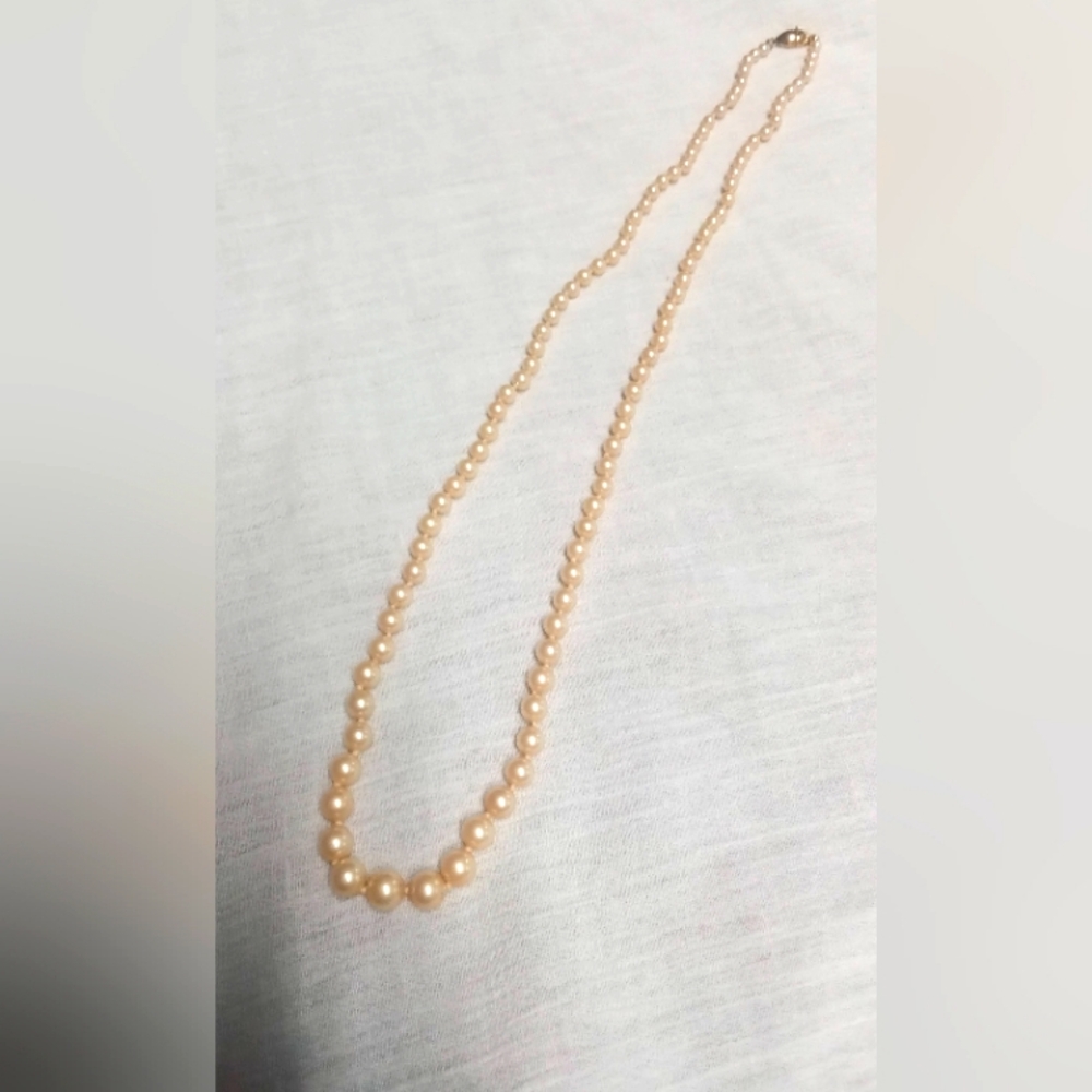Vintage 1980's MONET Hand Knotted Pearl Necklace